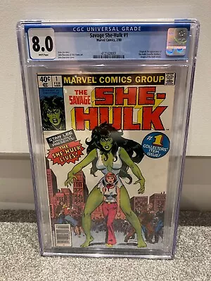 Buy Savage She-Hulk #1 - CGC 8.0 White Pages - Marvel 1st Appearance Of She-Hulk • 95£