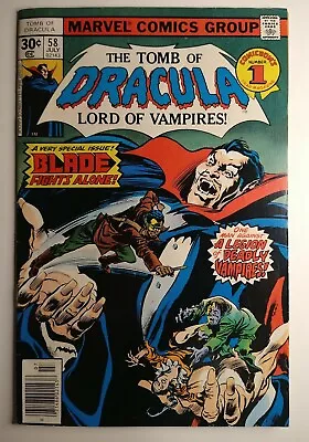 Buy Marvel Comics Tomb Of Dracula #58 Solo Blade Issue; Marv Wolfman VF- 7.5 • 26.60£