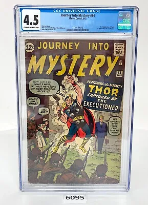 Buy Journey Into Mystery #84 Marvel 1962 Thor 2nd App 1st Jane Foster Appear CGC 4.5 • 948.72£