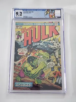 Buy Incredible Hulk 180 CGC 9.2 1st Cameo Appearance Wolverine Wendigo App 1974 • 1,897.46£