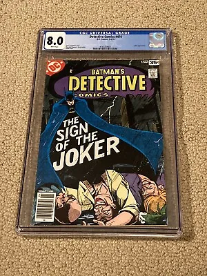 Buy Detective Comics 476 CGC 8.0 White Pages (Classic “Sign Of The Joker”) CGC#001 • 119.16£