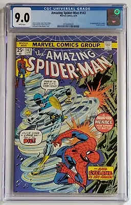 Buy Amazing Spider-Man 143 CGC 9.0 First App Cyclone Marvel Bronze Age Key WP 1975 • 185.78£