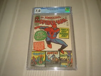 Buy AMAZING SPIDER-MAN #38 CGC 7.0  White Pages 1963  Last Steve Ditko Issue • 240.48£