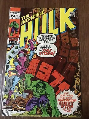 Buy INCREDIBLE HULK #135 VG 5.0 To 6.0 Classic KANG Cover! Unpressed Marvel 1971 • 11.85£