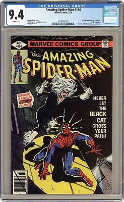 Buy Amazing Spider-Man 194D Direct Variant CGC 9.4 1979 4016558002 1st Black Cat • 743.96£