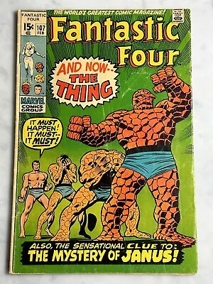 Buy Fantastic Four #107 VG 4.0 - Buy 3 For FREE Shipping! (Marvel, 1971) • 10.05£