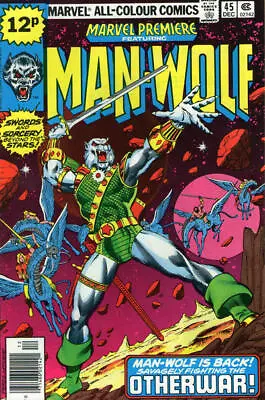 Buy Marvel Premiere (1972) #  45 UK Price (6.0-FN) Man-Wolf 1974 • 8.10£