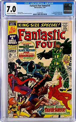 Buy Fantastic Four Annual #5 CGC 7.0 1st Silver Surfer Solo Story, 1st Psycho Man • 138.03£