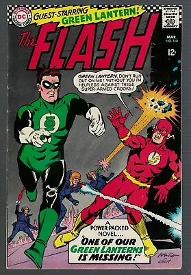 Buy Dc Comics Flash 168 1966 FN 6.0 One Of Our Green Lantern Is Missing Justice  • 35.99£