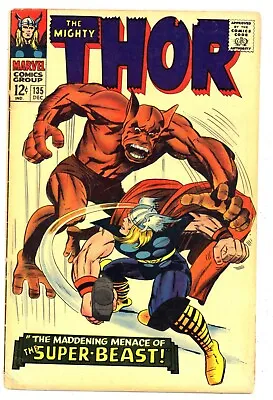 Buy Thor 135 GVG High Evolutionary Origin! KIRBY Silver Age 1966 Marvel Comics Q271 • 11.06£