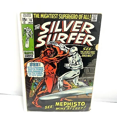 Buy THE SILVER SURFER Vol. 1 #16 May 1970 Vs Mephisto, Nick Fury App, Stan Lee • 32.16£
