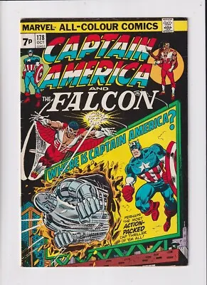Buy Captain America (1968) # 178 UK Price (4.0-VG) Pen Mark On Cover 1974 • 7.20£