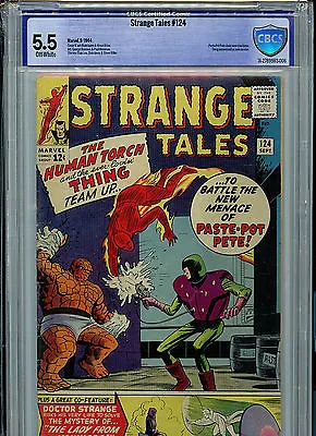 Buy Strange Tales #124 Marvel Comics CBCS 5.5 1964 Dr Strange Thing KB21 • 158.11£