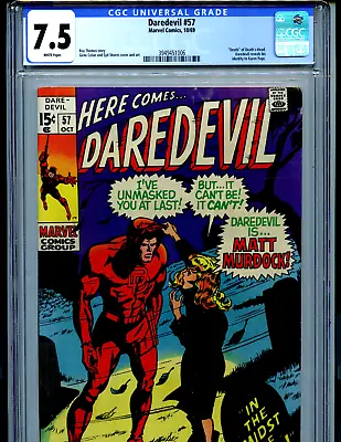 Buy Daredevil #57 CGC 7.5 1969 Marvel Comic Karen Page Amricons K20 • 150.66£