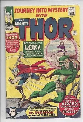 Buy Journey Into Mystery #108 VG+ (4.5) 1964 -Kirby Vrs Loki Cover - Dr Strange • 78.84£