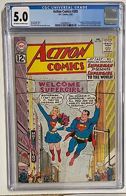 Buy Action Comics #285 CGC 5.0 Supergirl's Existence Revealed! DC Comics FREE SHIP • 158.60£