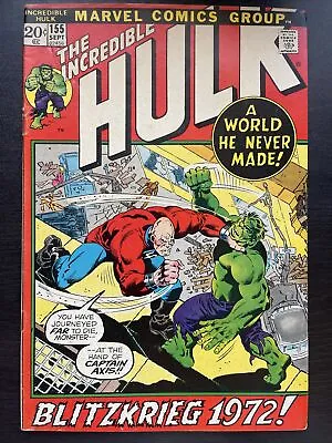 Buy Incredible Hulk #155 1st App Shaper Of Worlds Marvel 1972 • 7.88£