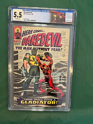Buy Daredevil #18 - Marvel 1966 CGC 5.5 Origin And 1st Appearance Of Gladiator Label • 112.08£