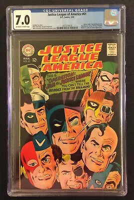 Buy JUSTICE LEAGUE OF AMERICA #61 Comic Book CGC 7.0 Penguin LEX LUTHOR 1968 DC • 118.76£