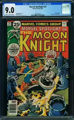 Buy Marvel Spotlight 29 Cgc 9.0 Cream To Off White Pages 2nd Solo Moon Knight L8 • 103.93£