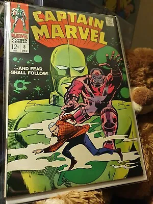 Buy Captain Marvel 8 - Fn+ - 1st App The Aakon, Cyberex - 1968 - G.Colan D.Heck Kree • 39.99£
