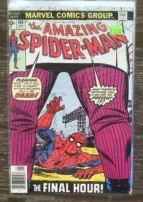 Buy The Amazing Spiderman #164 Deadline Jan. 1977 Marvel Comics Comic Book • 215.15£