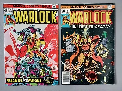 Buy Warlock #10 & 15 - Thanos Origin Starlin Art (1975-76) Marvel 50% Sale See Below • 23.72£