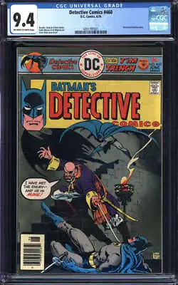 Buy Detective Comics #460 Cgc 9.4 Ow/wh Pages // Ernie Chan Cover Dc Comics 1976 • 71.96£