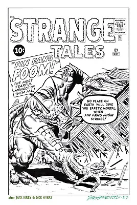Buy 1st FIN FANG FOOM Jack Kirby STRANGE TALES #89 Cover Recreation HAZLEWOOD Marvel • 130.10£