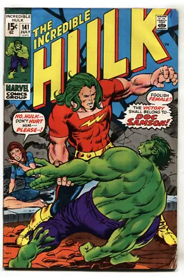 Buy INCREDIBLE HULK #141 1st Appearance DOC SAMSON-Marvel  1971 • 88.51£