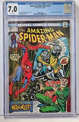 Buy CGC 7.0 Amazing Spider-Man #124 1st Man-Wolf Conway Story Romita Cover 1973 • 260.43£