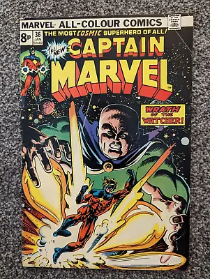Buy Captain Marvel 36. 1975. The Watcher And Reprint Of Marvel Super Heroes 12 • 2.49£