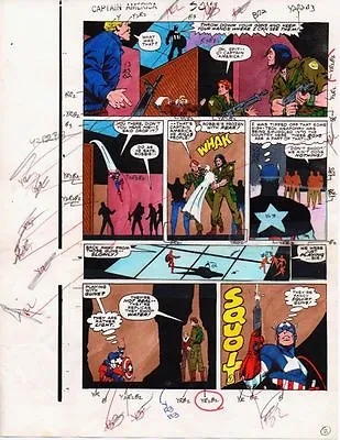 Buy 1986 Captain America 324 Marvel Comics Color Guide Art Page: 1980's Marvelmania • 46.92£