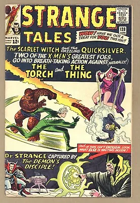 Buy Strange Tales 128 VGF Scarlet Witch Quicksilver Ditko DR STRANGE PINUP 1965 T624 • 35.62£