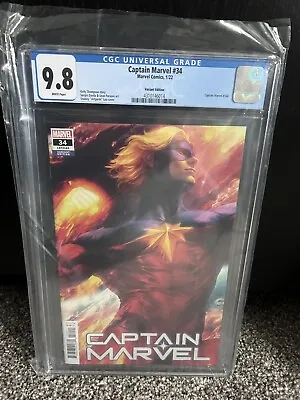 Buy Captain Marvel #34 CGC 9.8 Stanley Artgerm Lau Variant Cover • 0.99£