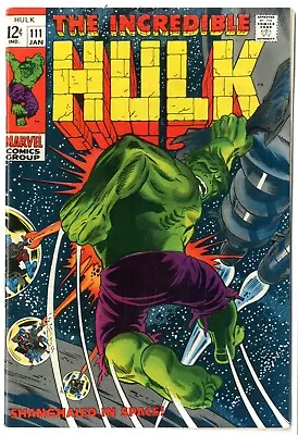 Buy Incredible Hulk  # 111    VERY FINE   Jan. 1969    Ka-Zar & Galaxy Master App. • 43.45£