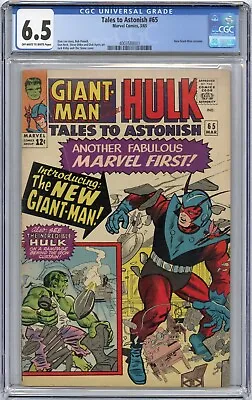 Buy Tales To Astonish #65 - Marvel 1965 Silver Age - CGC FN+ 6.5 - New Giant Man • 132.61£