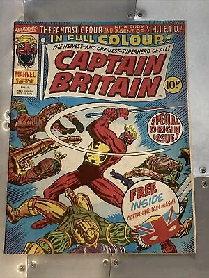 Buy Captain Britain (1976) #1  (vf) Origin 1st App Brian Braddock Marvel Uk No Mask • 16£