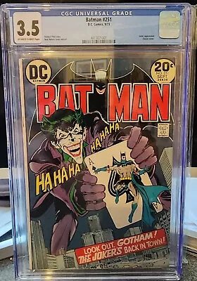 Buy Batman #251 Cgc 3.5 Neal Adams Joker Cover • 219.62£