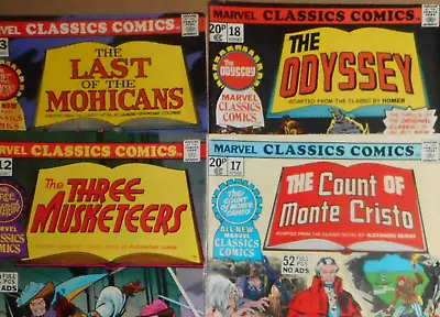 Buy 4 Marvel Classics Comics, # 12 , 13 , 17 , 18 . Three Musketeers , The Odyssey • 10.99£