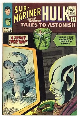 Buy Tales To Astonish 72 Kirby! Gene Colan! SUB-MARINER! INCREDIBLE HULK! 1965 L095 • 19.99£