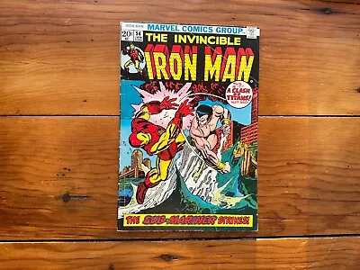 Buy Iron Man #54 1973, Marvel Vs. Submariner, 1st App. Moondragon Marvel Comics • 39.72£