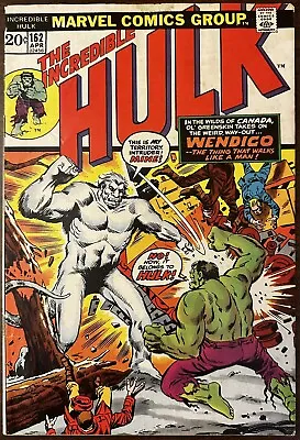 Buy Incredible Hulk 162 7.5 Wendigo Marvel Comic. White Pages. Hot Hot Hot!!🔥🔥 • 78.84£