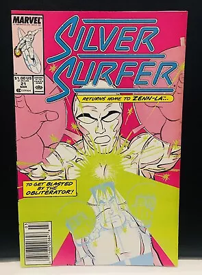 Buy Silver Surfer #21 Comic , Marvel Comics Newsstand • 5.29£