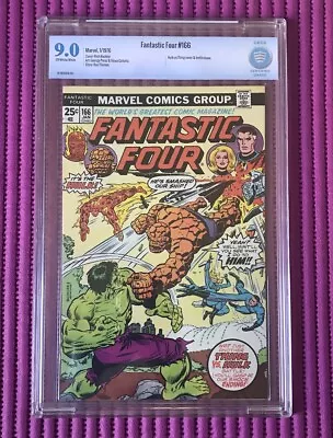 Buy FANTASTIC FOUR #166 CBCS 9.0 Marvel 1976 George Perez Art / Thing Vs HULK! • 45.82£