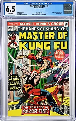 Buy Master Of Kung Fu #29 CGC 6.5 (Jun 1975, Marvel) Doug Moench, 1st Razor-Fist App • 43.36£