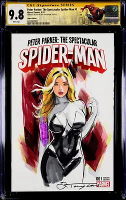 Buy Spectacular Spider-man #1 Cgc Ss 9.8 Spider-gwen Original Art Sketch Mary Jane • 320.98£