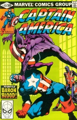 Buy CAPTAIN AMERICA #254 F/VF, John Byrne, Direct Marvel Comics 1981 Stock Image • 10.28£