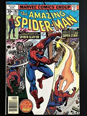 Buy The Amazing Spider-Man #167 Marvel Comics 1st Print Bronze Age 1977 Fine/VF • 10.28£