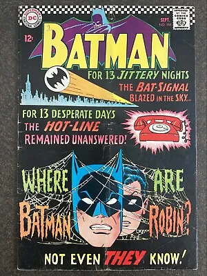 Buy Batman #184 1966 Robin Dc Silver Age Bat Signal Infantino Moldof Gardner Fox Vg- • 11.98£